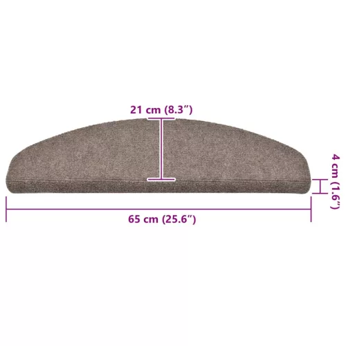  öntapadós lépcsőszőnyegek 30 db 65 x 21 x 4 cm bézs félkör alakú nagy