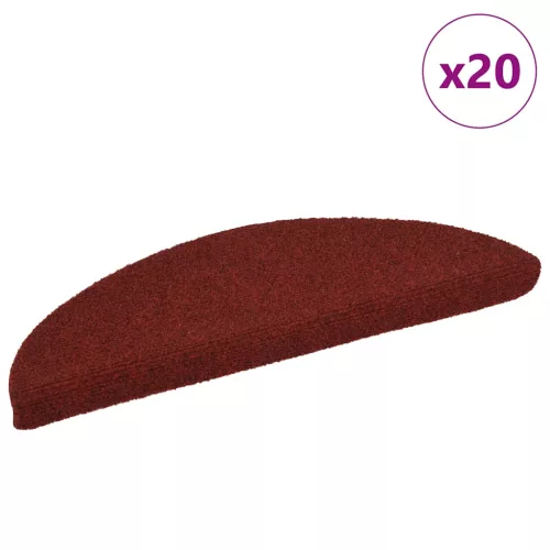  20 db öntapadós lépcsőszőnyeg 56 x 17 x 3 cm bordói félkör alakú