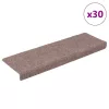  30 db öntapadós lépcsőszőnyeg, világosbarna, téglalap alakú széllel, 65 x 21 x 4 cm