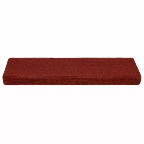  20 db öntapadós lépcsőszőnyeg, 65 x 21 x 4 cm, bordói piros, téglalap alakú széllel