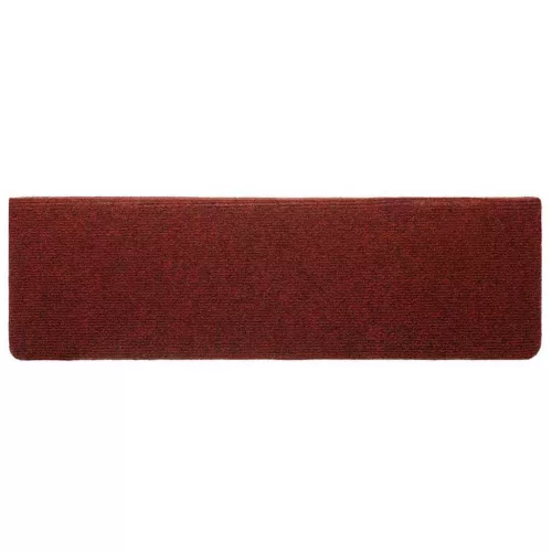  20 db öntapadós lépcsőszőnyeg, 65 x 21 x 4 cm, bordói piros, téglalap alakú széllel