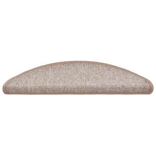  30 db világosbarna félkör alakú lépcsőszőnyeg 56 x 17 x 3 cm