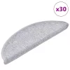  30 db világosszürke lépcsőszőnyeg 56x17x3 cm