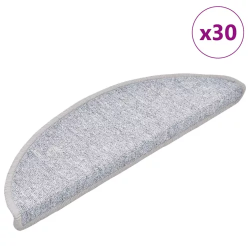  30 db világosszürke lépcsőszőnyeg 56x17x3 cm