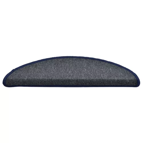  30 db sötétszürke és kék lépcsőszőnyeg 56x17x3 cm