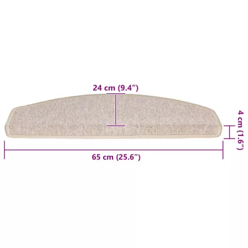  30 db tópszínű lépcsőszőnyeg 65x24x4 cm