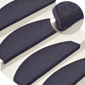    30 db sötétszürke és kék félkör alakú lépcsőszőnyegek, nagy, 65 x 24 x 4 cm