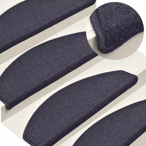  30 db sötétszürke és kék félkör alakú lépcsőszőnyegek, nagy, 65 x 24 x 4 cm