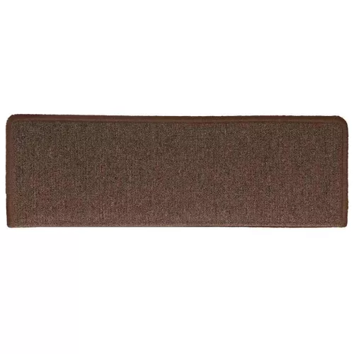  30 db lépcsőszőnyeg, kávébarna, téglalap alakú széllel, 65 x 21 x 4 cm