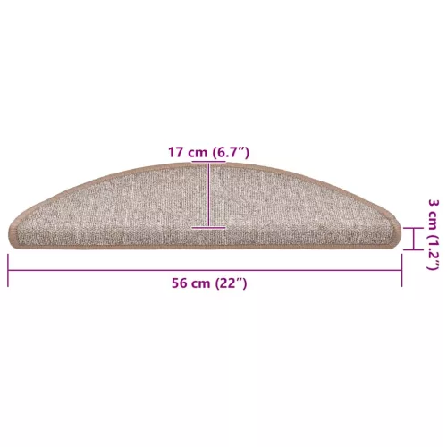  20 db világosbarna lépcsőszőnyeg 56x17x3 cm