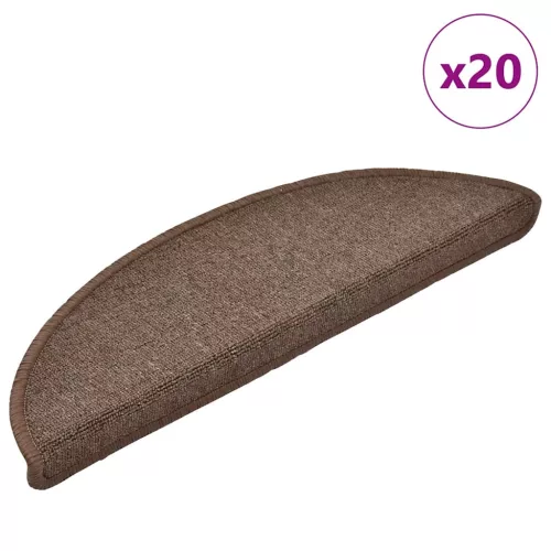  20 db kávébarna lépcsőszőnyeg 56x17x3 cm