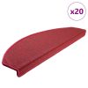  20 db-os piros félkör alakú lépcsőszőnyegek, nagy, 65 x 24 x 4 cm
