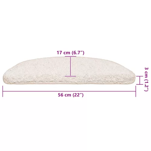  30 db fehér lépcsőszőnyeg 56x17x3 cm