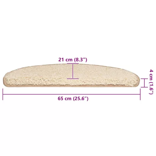  30 db krém lépcsőszőnyeg 65x21x4 cm