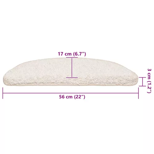  20 db fehér lépcsőszőnyeg 56x17x3 cm