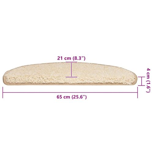  20 db krém lépcsőszőnyeg 65x21x4 cm