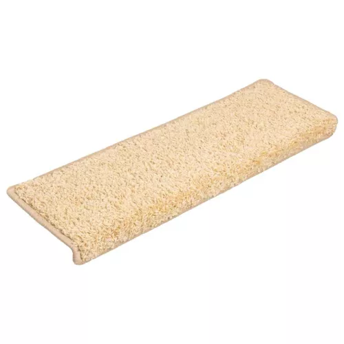  20 db krémszínű lépcsőszőnyeg, téglalap alakú széllel, 65 x 21 x 4 cm