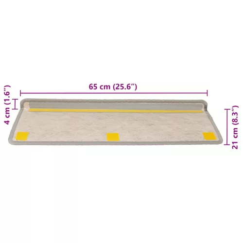  30 db lépcsőszőnyegek öntapadós szizál kinézetű 65x21x4 cm