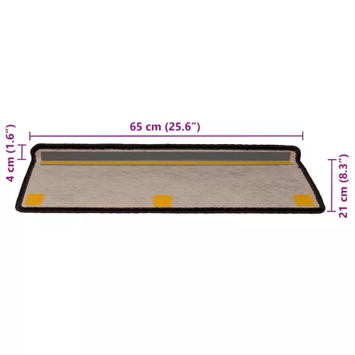  30 db lépcsőszőnyegek öntapadós szizál kinézetű 65x21x4 cm