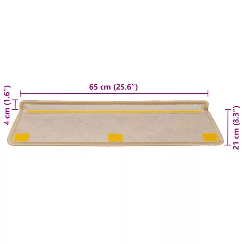  30 db lépcsőszőnyegek öntapadós szizál kinézetű 65x21x4 cm