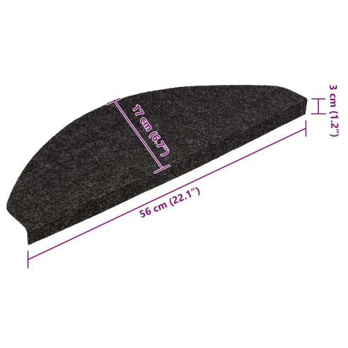  30 db fekete öntapadó lépcsőszőnyeg 56 x 17 x 3 cm