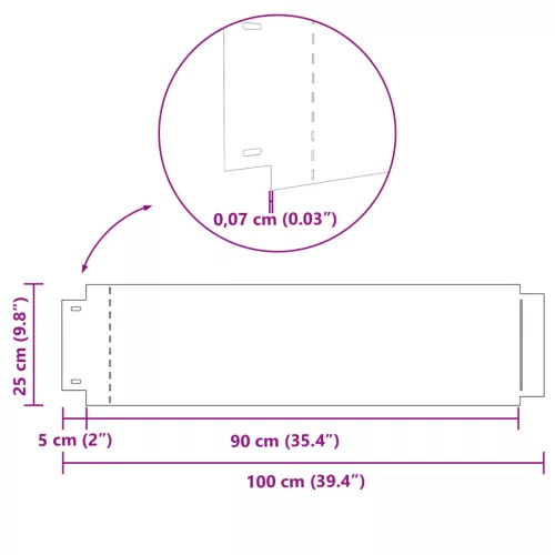  füves határolók 30 db 25x100 cm Rugalmas Horganyzott Acél