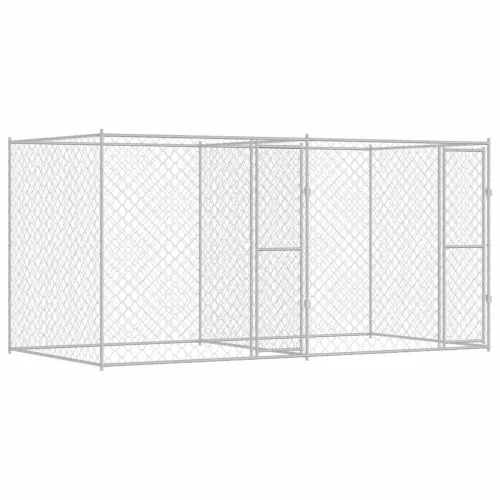 Kutyaketrec Ezüst 400 x 200 x 200 cm Horganyzott acél