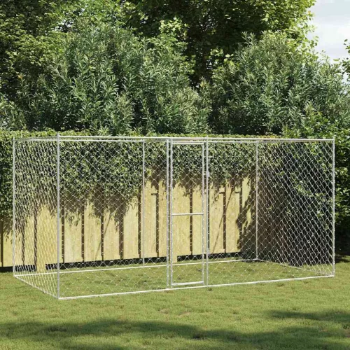 Kutyaketrec Ezüst 400 x 200 x 256 cm Horganyzott acél