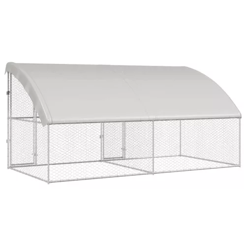  Kutyaház tárolóval 2 pcs Ezüst 4 x 2 x 2 m Acél