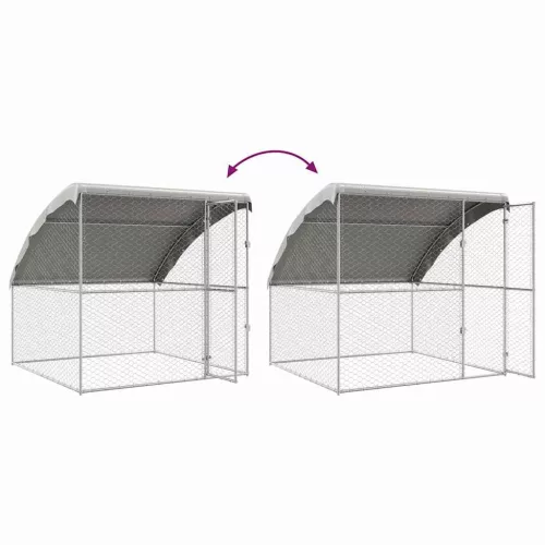  Kutyaház tárolóval 2 pcs Ezüst 4 x 2 x 2 m Acél