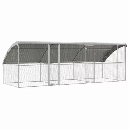  Kutyaház tárolóval 3 pcs Ezüst 6 x 2 x 2 m Acél