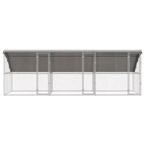  Kutyaház tárolóval 3 pcs Ezüst 6 x 2 x 2 m Acél