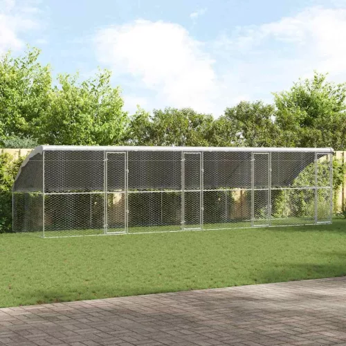  Kutyaház tárolóval 4 pcs Ezüst 8 x 2 x 2 m Acél