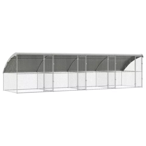  Kutyaház tárolóval 4 pcs Ezüst 8 x 2 x 2 m Acél