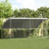  Kutyaház tárolóval 2 pcs Ezüst 4 x 2 x 2 m Acél