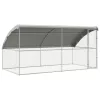  Kutyaház tárolóval 2 pcs Ezüst 4 x 2 x 2 m Acél