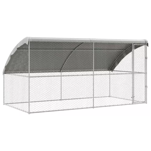  Kutyaház tárolóval 2 pcs Ezüst 4 x 2 x 2 m Acél