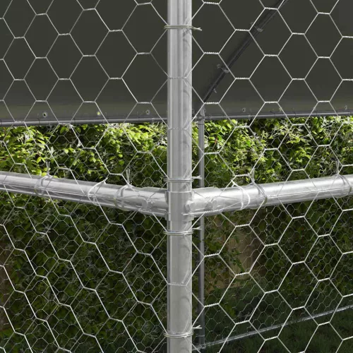  Kutyaház tárolóval 2 pcs Ezüst 4 x 2 x 2 m Acél