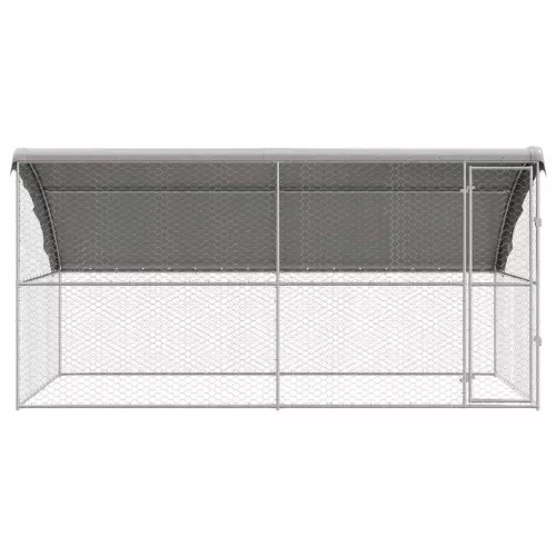  Kutyaház tárolóval 2 pcs Ezüst 4 x 2 x 2 m Acél