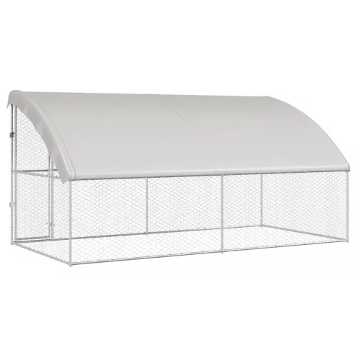  Kutyaház tárolóval 2 pcs Ezüst 4 x 2 x 2 m Acél
