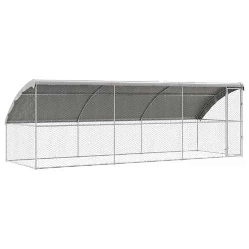  Kutyaház tárolóval 3 pcs Ezüst 6 x 2 x 2 m Acél