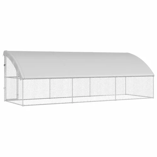 Kutyaház tárolóval 3 pcs Ezüst 6 x 2 x 2 m Acél