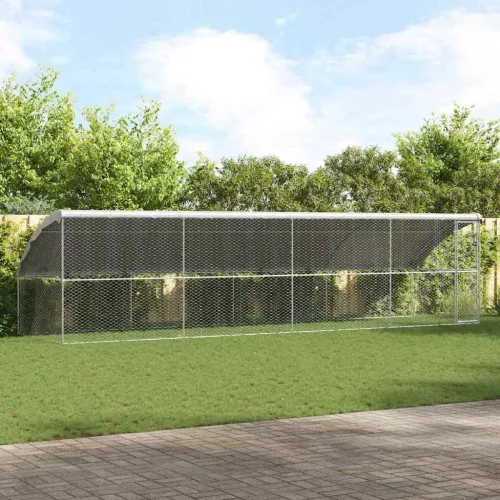  Kutyaház tárolóval 4 pcs Ezüst 8 x 2 x 2 m Acél
