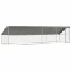  Kutyaház tárolóval 4 pcs Ezüst 8 x 2 x 2 m Acél