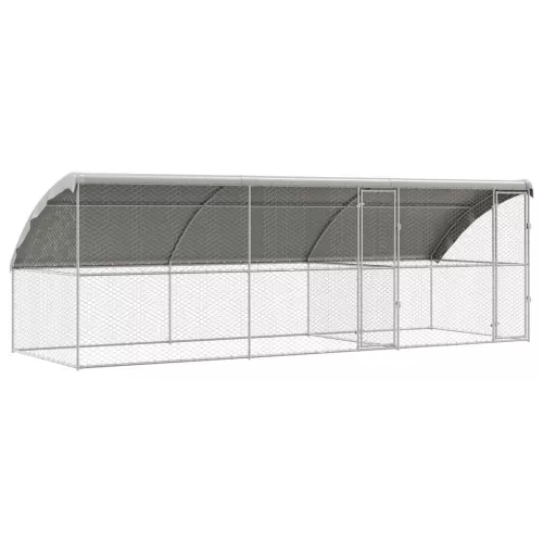  Kutyaház tárolóval 3 pcs Ezüst 6 x 2 x 2 m Acél