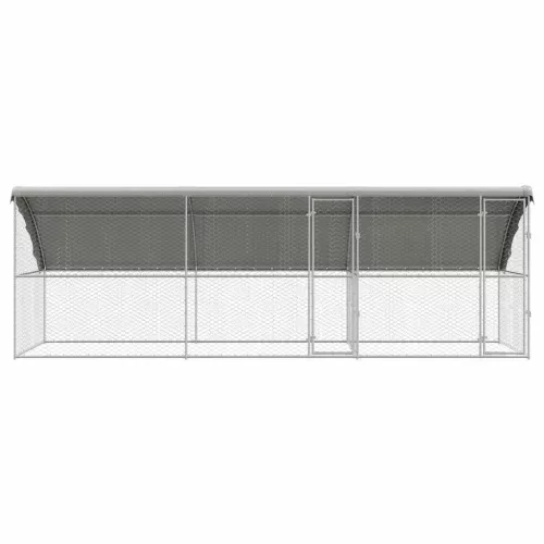  Kutyaház tárolóval 3 pcs Ezüst 6 x 2 x 2 m Acél