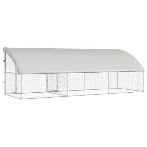  Kutyaház tárolóval 3 pcs Ezüst 6 x 2 x 2 m Acél
