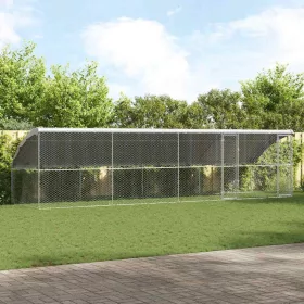  Kutyaház tárolóval 4 pcs Ezüst 8 x 2 x 2 m Acél