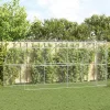  Kutyaház tárolóval 2 pcs Ezüst 4 x 2 x 2 m Acél
