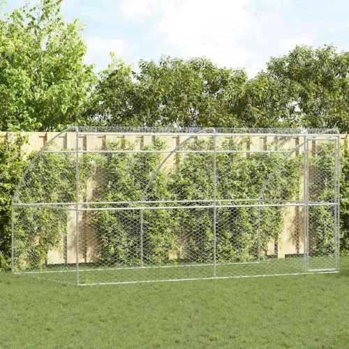  Kutyaház tárolóval 2 pcs Ezüst 4 x 2 x 2 m Acél